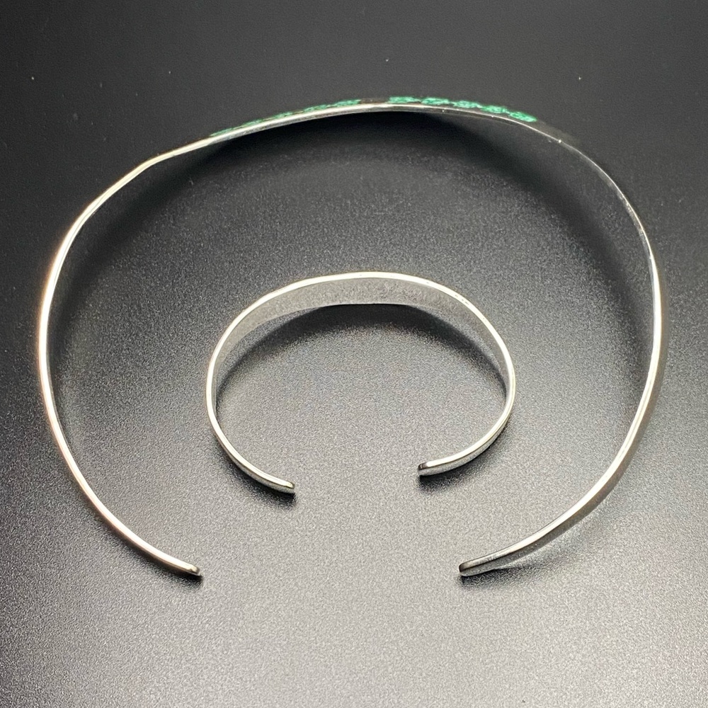 Rare Vintage Mexican Sterling Silver TAXCO Collar Necklace and Cuff Matching Set - Picture 12 of 15